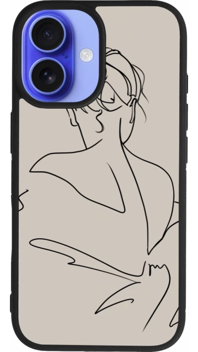 Coque iPhone 16 - Silicone rigide noir Salnikova 05