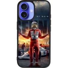 Coque iPhone 16 - Silicone rigide noir Senna The King of Rain