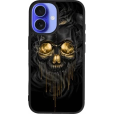 Coque iPhone 16 - Silicone rigide noir Skull 02