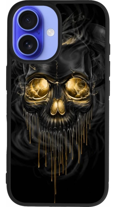 Coque iPhone 16 - Silicone rigide noir Skull 02