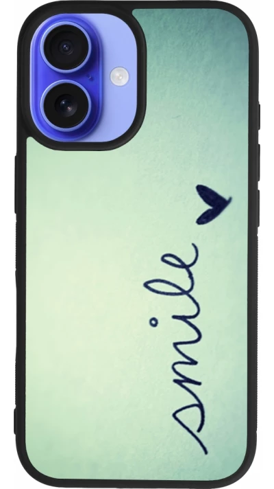 Coque iPhone 16 - Silicone rigide noir Smile