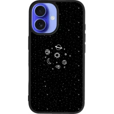 iPhone 16 Case Hülle - Silikon schwarz Space Doodle