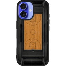 Coque iPhone 16 - Silicone rigide noir Sports 2026 Basketball