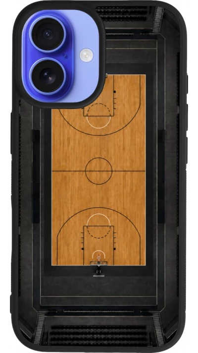 Coque iPhone 16 - Silicone rigide noir Sports 2026 Basketball