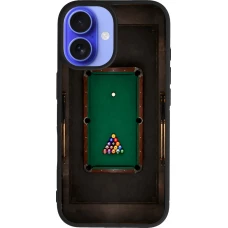 Coque iPhone 16 - Silicone rigide noir Sports 2026 Billard