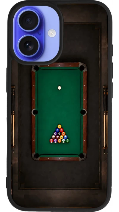 Coque iPhone 16 - Silicone rigide noir Sports 2026 Billard