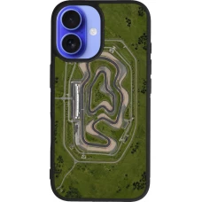 Coque iPhone 16 - Silicone rigide noir Sports 2026 Circuit