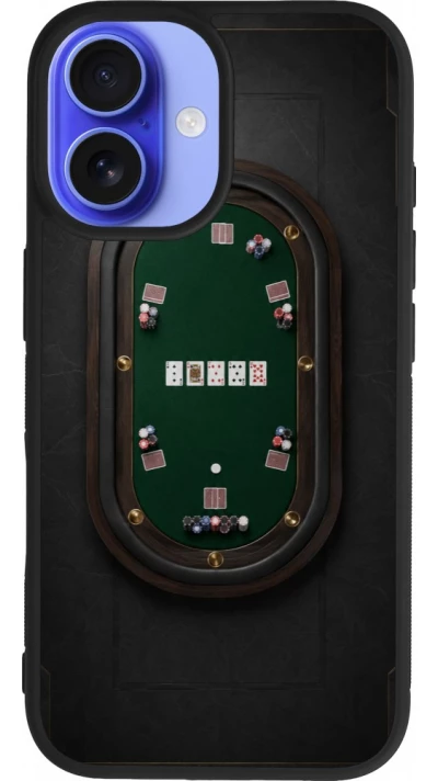 Coque iPhone 16 - Silicone rigide noir Sports 2026 Poker