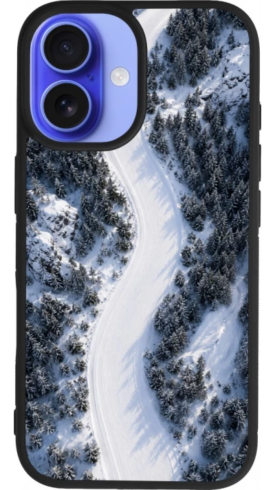 Coque iPhone 16 - Silicone rigide noir Sports 2026 Ski