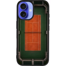 Coque iPhone 16 - Silicone rigide noir Sports 2026 Tennis