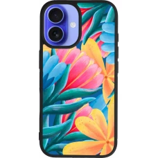 iPhone 16 Case Hülle - Silikon schwarz Spring 23 colorful flowers