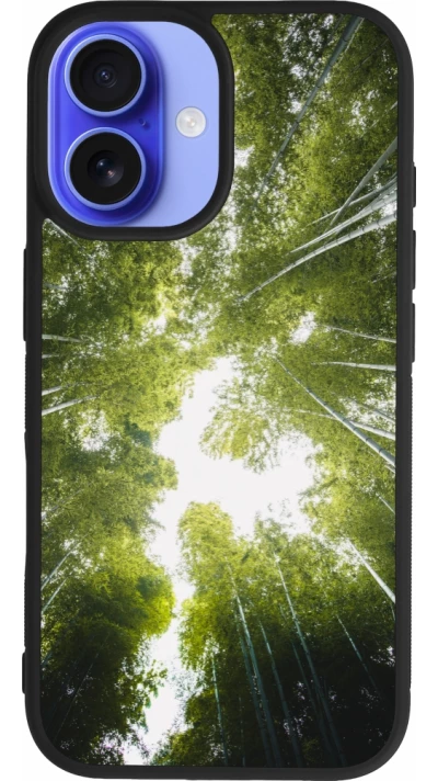 Coque iPhone 16 - Silicone rigide noir Spring 23 forest blue sky