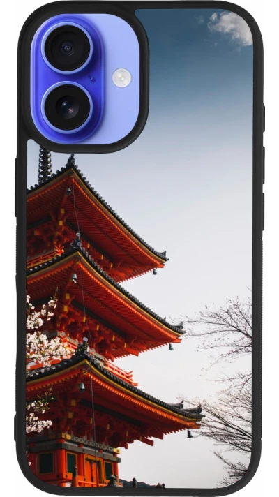 Coque iPhone 16 - Silicone rigide noir Spring 23 Japan