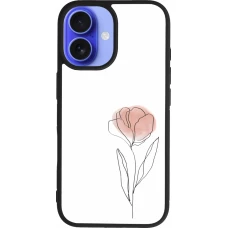 Coque iPhone 16 - Silicone rigide noir Spring 23 minimalist flower