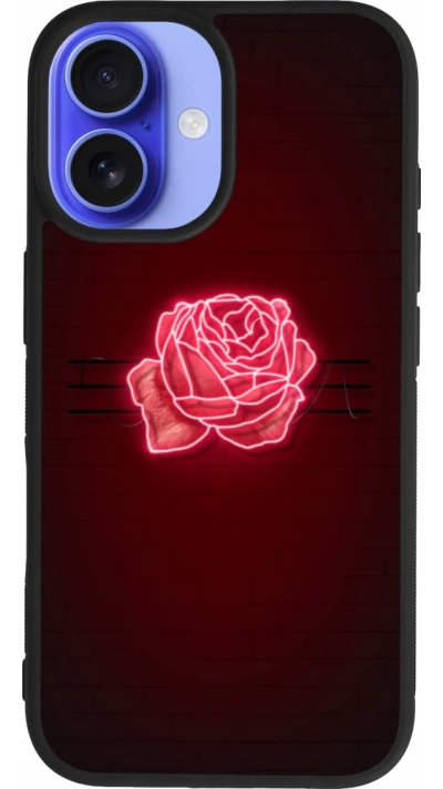 Coque iPhone 16 - Silicone rigide noir Spring 23 neon rose