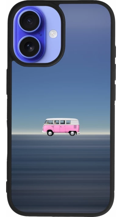 Coque iPhone 16 - Silicone rigide noir Spring 23 pink bus