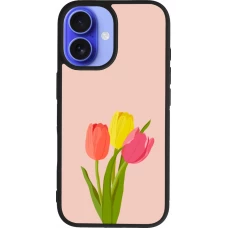 iPhone 16 Case Hülle - Silikon schwarz Spring 23 tulip trio