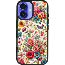 iPhone 16 Case Hülle - Silikon schwarz Spring 25 fruehling bluetend