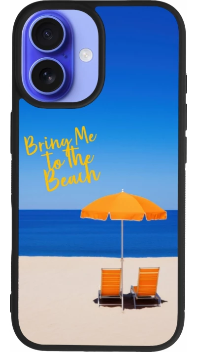 Coque iPhone 16 - Silicone rigide noir Summer 2025 Bring me to the beach