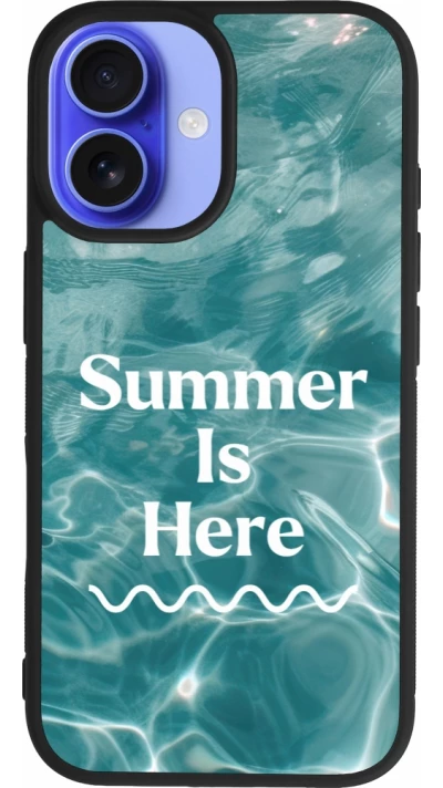 Coque iPhone 16 - Silicone rigide noir Summer 2025 Summer is here