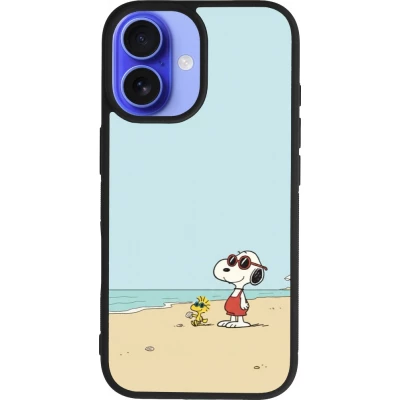 iPhone 16 Case Hülle - Silikon schwarz Snoopy on the beach Summer 2026