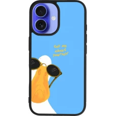 Coque iPhone 16 - Silicone rigide noir Tell me about yourself Summer 2026
