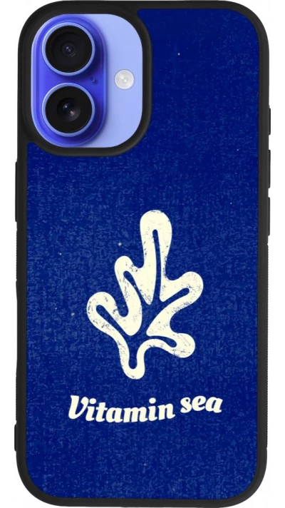 Coque iPhone 16 - Silicone rigide noir Vitamin sea Summer 2026