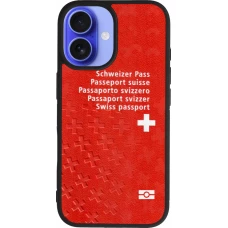 iPhone 16 Case Hülle - Silikon schwarz Swiss Passport