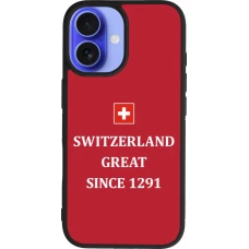 iPhone 16 Case Hülle - Silikon schwarz Switzerland Great Since 1291