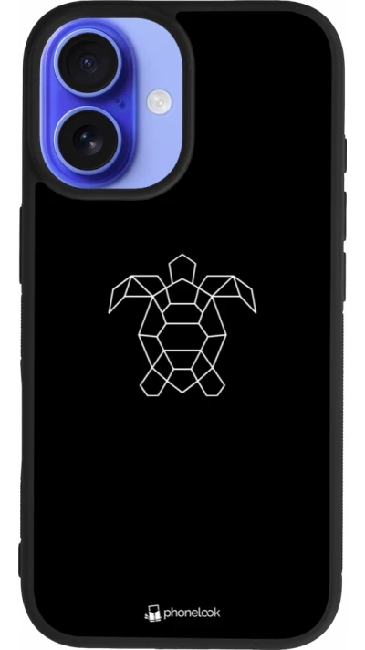 iPhone 16 Case Hülle - Silikon schwarz Turtles lines on black