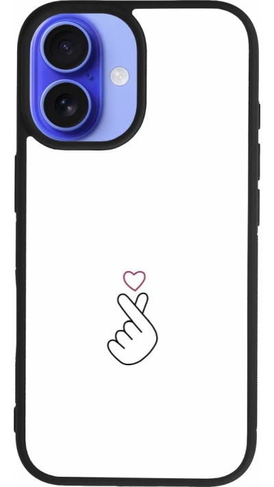 Coque iPhone 16 - Silicone rigide noir Valentine 2024 heat by Millennials