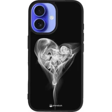 Coque iPhone 16 - Silicone rigide noir Valentine 2022 Black Smoke