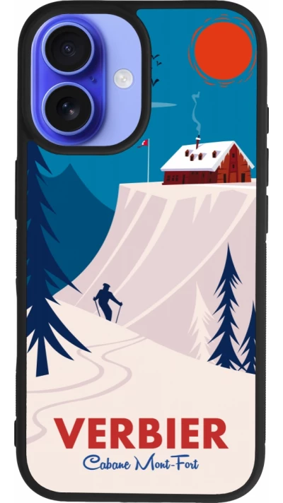 iPhone 16 Case Hülle - Silikon schwarz Verbier Cabane Mont-Fort