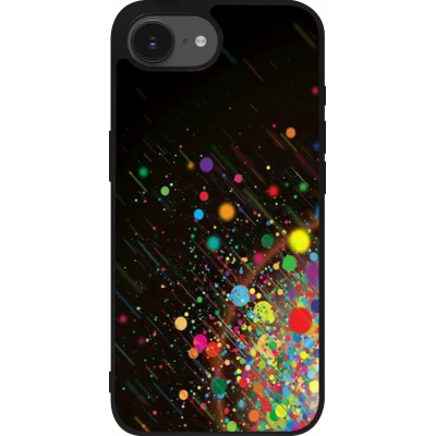Coque iPhone 17e / 16e - Silicone rigide noir Abstract Bubble Lines
