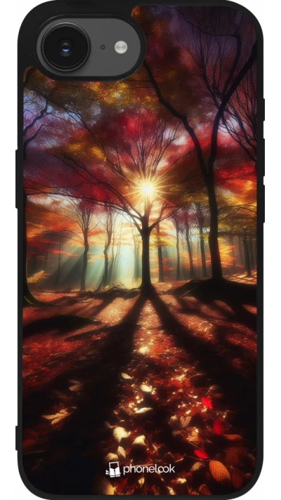 iPhone 16e Case Hülle - Silikon schwarz Herbstlicher goldener Glanz