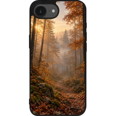 Coque iPhone 17e / 16e - Silicone rigide noir Autumn 26 Autumn walk