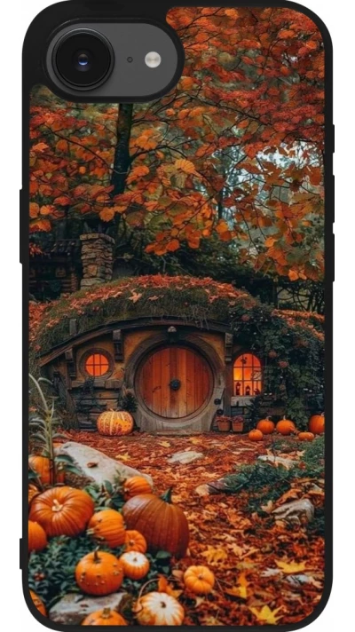iPhone 17e / 16e Case Hülle - Silikon schwarz Autumn 26 Hobbit house