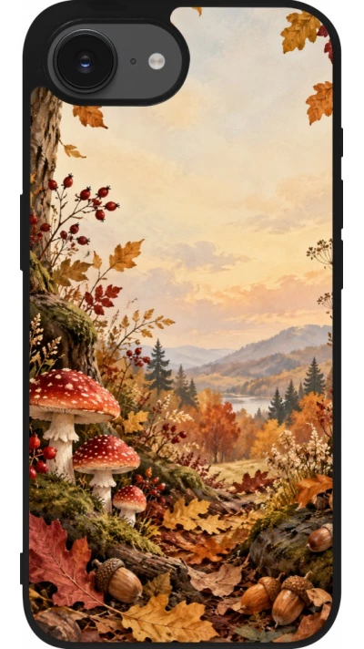 iPhone 17e / 16e Case Hülle - Silikon schwarz Autumn 26 Illustrated Autumn
