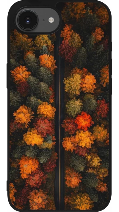 iPhone 17e / 16e Case Hülle - Silikon schwarz Autumn 26 Road in autumn