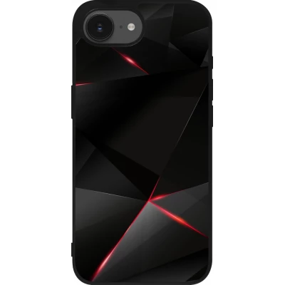 iPhone 16e Case Hülle - Silikon schwarz Black Red Lines