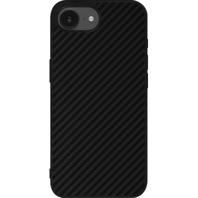 iPhone 16e Case Hülle - Silikon schwarz Carbon Basic