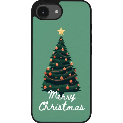 Coque iPhone 17e / 16e - Silicone rigide noir Christmas 25 Xmas Tree