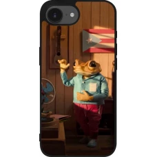 Coque iPhone 17e / 16e - Silicone rigide noir Dancing frog DTMF
