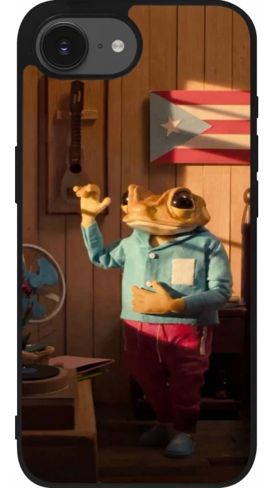 iPhone 17e / 16e Case Hülle - Silikon schwarz Dancing frog DTMF