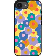 Coque iPhone 17e / 16e - Silicone rigide noir Easter 2024 flower power