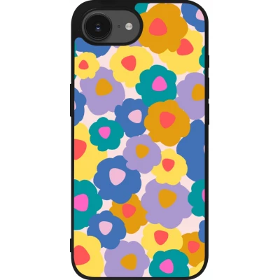 Coque iPhone 17e / 16e - Silicone rigide noir Easter 2024 flower power