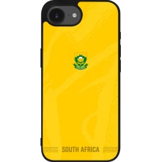 Coque iPhone 17e / 16e - Silicone rigide noir Maillot de football Afrique du Sud 2026 personnalisable