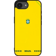 iPhone 17e / 16e Case Hülle - Silikon schwarz Brasilien 2026 personalisierbares Fussballtrikot