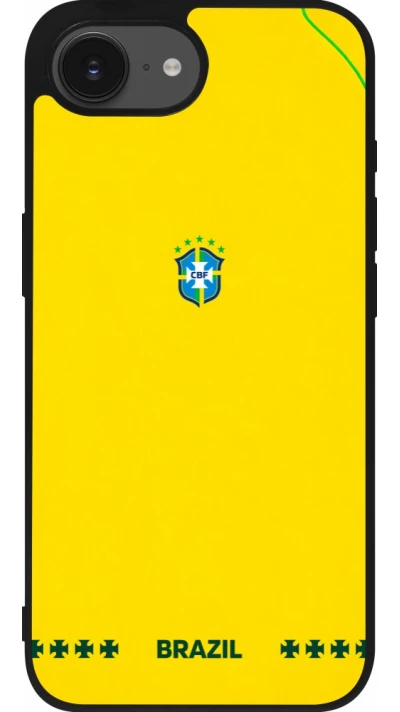 iPhone 17e / 16e Case Hülle - Silikon schwarz Brasilien 2026 personalisierbares Fussballtrikot