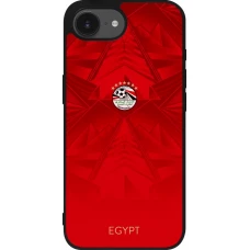 Coque iPhone 17e / 16e - Silicone rigide noir Maillot de football Égypte 2026 personnalisable